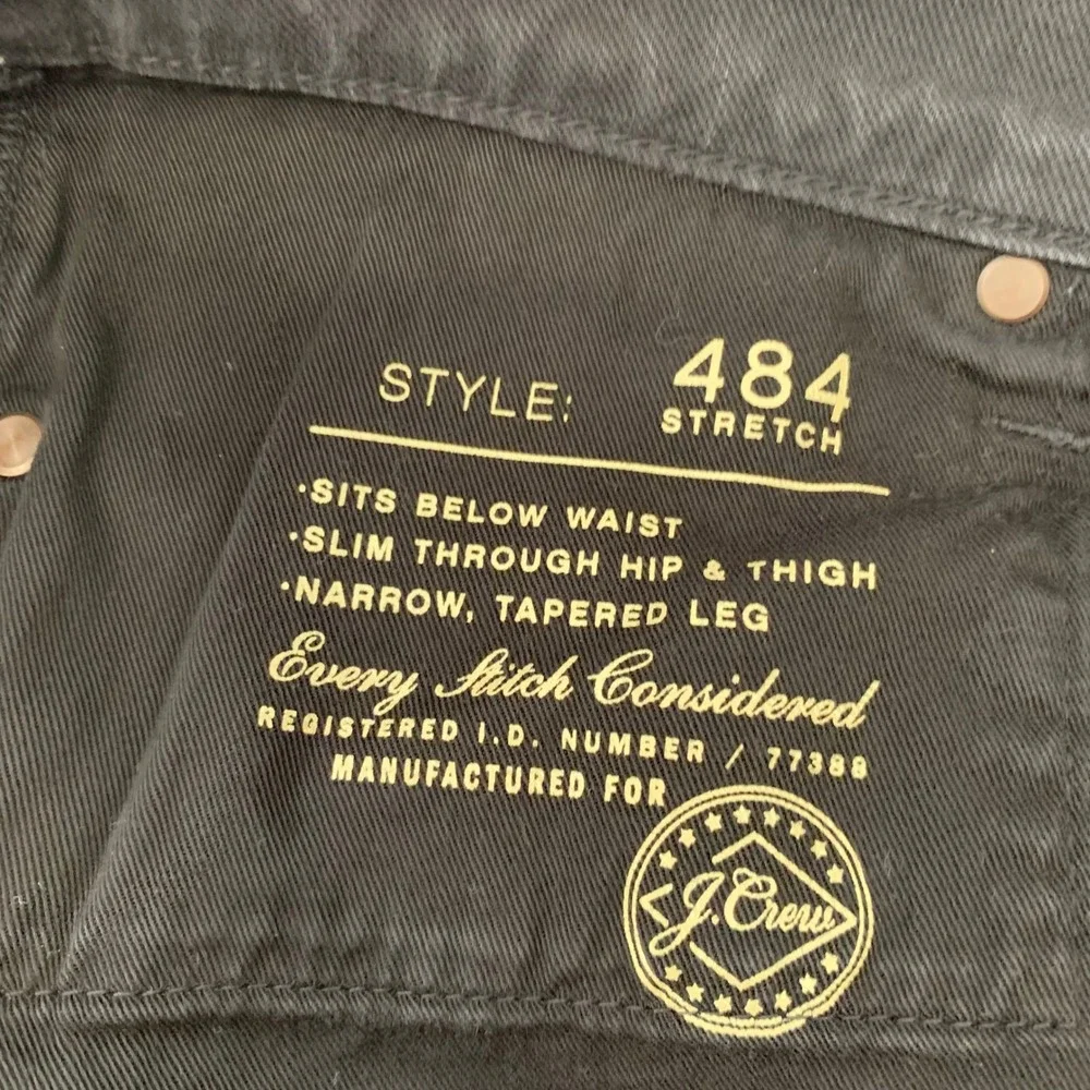J.Crew 484 Slim Fit Stretch Jeans Mens 33x32 (33x31) Black Fade Tapered Leg